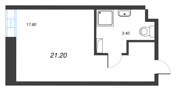 Студия № 1029 Корп.: 1 , Секция 1  в ЖК VIDI