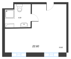 Студия № 1053 Корп.: 1 , Секция 1  в ЖК VIDI