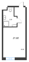 Студия № 1021 Корп.: 1 , Секция 1  в ЖК VIDI