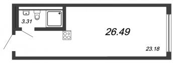 Студия № 265 Дом: 61 Корп.: 4 , Секция 4  в ЖК Valo