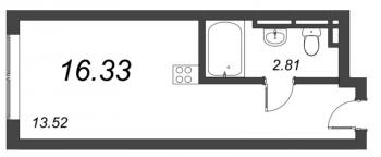 Студия № 242 Дом: 61 Корп.: 5 , Секция 1  в ЖК Valo