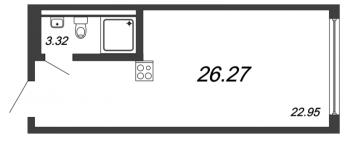 Студия № 376 Дом: 61 Корп.: 3 , Секция 3  в ЖК Valo