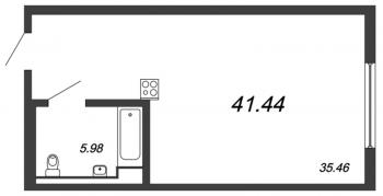 Студия № 344 Дом: 61 Корп.: 4 , Секция 4  в ЖК Valo