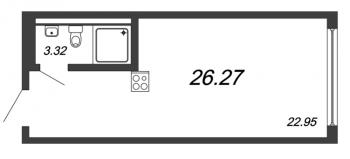 Студия № 374 Дом: 61 Корп.: 3 , Секция 3  в ЖК Valo