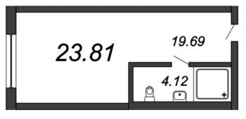 Студия № 90 Дом: 61 Корп.: 2 , Секция 1  в ЖК Valo