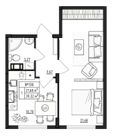1 ккв № 130 Корп.: 2.3 , Секция 15  в ЖК Верево Сити