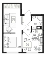 1 ккв № 20 Корп.: 2.3 , Секция 11  в ЖК Верево Сити