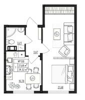 1 ккв № 130 Корп.: 2.2 , Секция 10  в ЖК Верево Сити