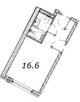 Студия № 306 Корп.: 1 , Секция 1  в ЖК Vertical Московская