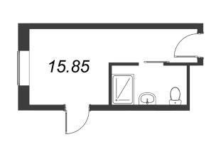 Студия № 1519 Корп.: 2 , Секция 1  в ЖК Vertical Московская
