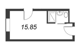 Студия № 916 Корп.: 2 , Секция 1  в ЖК Vertical Московская