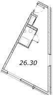 Студия № 404 Корп.: 1 , Секция 1  в ЖК Vertical Московская
