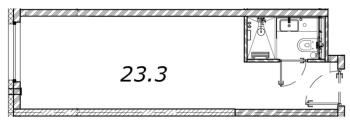 Студия № 2215 Корп.: 1 , Секция 1  в ЖК Vertical Московская