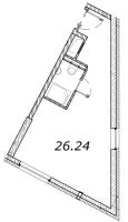 Студия № 301 Корп.: 1 , Секция 1  в ЖК Vertical Московская