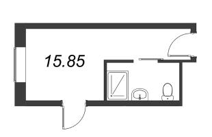 Студия № 917 Корп.: 2 , Секция 1  в ЖК Vertical Московская