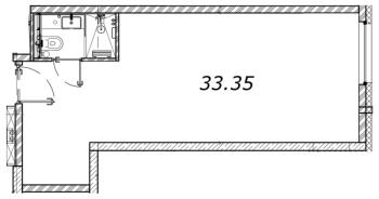 Студия № 820 Корп.: 1 , Секция 1  в ЖК Vertical Московская