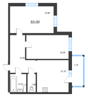 2 ккв № 317 Корп.: 70 , Секция 5  в ЖК Ветер перемен 2