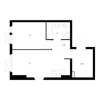 2 ккв (Евро) № 1.3.5 Корп.: 3 , Секция 1  в ЖК Витебский парк