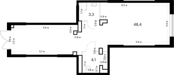 К. пом № ПОН 3 Корп.: 7 , Секция 1  в ЖК Витебский парк