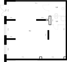 К. пом № ПОН 16 Корп.: 7 , Секция 4  в ЖК Витебский парк