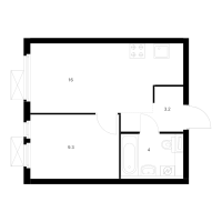 2 ккв (Евро) № 4.10.2 Корп.: 3 , Секция 4  в ЖК Витебский парк