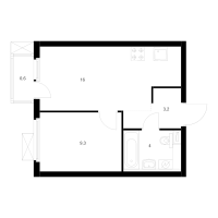 2 ккв (Евро) № 2.4.12 Корп.: 5 , Секция 2  в ЖК Витебский парк