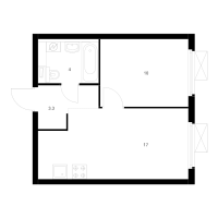 2 ккв (Евро) № 6.2.9 Корп.: 3 , Секция 6  в ЖК Витебский парк