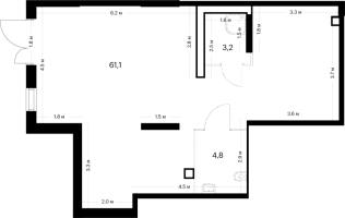 К. пом № ПОН 2 Корп.: 6 , Секция 1  в ЖК Витебский парк