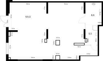 К. пом № ПОН 12 Корп.: 6 , Секция 2  в ЖК Витебский парк