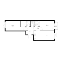 3 ккв (Евро) № 3.12.5 Корп.: 5 , Секция 3  в ЖК Витебский парк