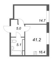 2 ккв (Евро) № 56 Корп.: 1 , Секция 1  в ЖК Визионер