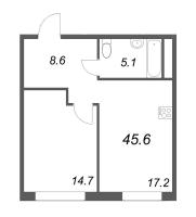 2 ккв (Евро) № 88 Корп.: 1 , Секция 2  в ЖК Визионер