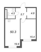 2 ккв (Евро) № 79 Корп.: 1 , Секция 2  в ЖК Визионер