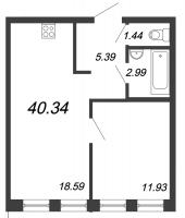 2 ккв (Евро) № 115 Дом: 6 Корп.: 1 , Секция 6  в ЖК Волковский