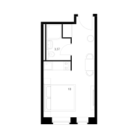 Студия № 1.11.10 Корп.: 1 , Секция 1  в ЖК Вольта