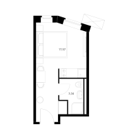 Студия № 1.15.20 Корп.: 1 , Секция 1  в ЖК Вольта