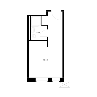 Студия № 1.6.8 Корп.: 1 , Секция 1  в ЖК Вольта