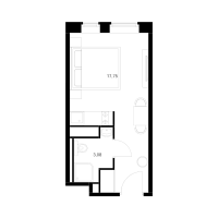 Студия № 1.2.27 Корп.: 1 , Секция 1  в ЖК Вольта