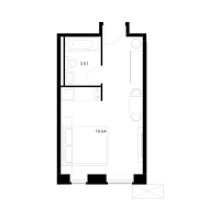 Студия № 1.2.12 Корп.: 1 , Секция 1  в ЖК Вольта