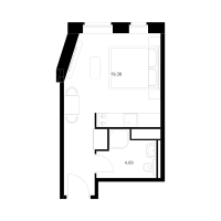 Студия № 1.11.26 Корп.: 1 , Секция 1  в ЖК Вольта
