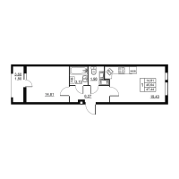 2 ккв (Евро) № 127 Корп.: 3 , Секция 3  в ЖК Высота. Новодевяткино