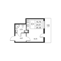 Студия № 581 Корп.: 1 , Секция 6  в ЖК Высота