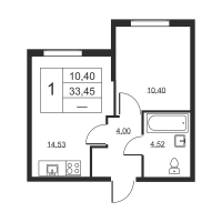 1 ккв № 11 Корп.: 1 , Секция 1  в ЖК Высота