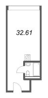 Студия № 05/35 Корп.: 1 , Секция 1  в ЖК Well Московский