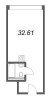 Студия № 05/36 Корп.: 1 , Секция 1  в ЖК Well Московский