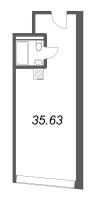 Студия № 05/18 Корп.: 1 , Секция 1  в ЖК Well Московский