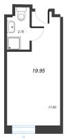 Студия № 9.85 Корп.: 1 , Секция 1  в ЖК Well