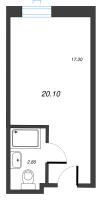 Студия № 9.16 Корп.: 1 , Секция 1  в ЖК Well