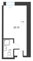 Студия № 4.131 Корп.: 1 , Секция 1  в ЖК Well
