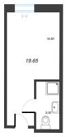 Студия № 4.130 Корп.: 1 , Секция 1  в ЖК Well